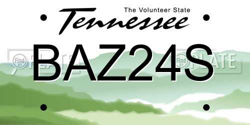 BAZ24S Tennessee License Plate