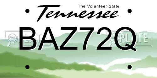 BAZ72Q Tennessee License Plate