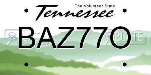 BAZ77O Tennessee License Plate