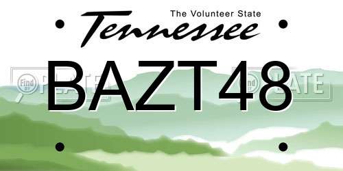 BAZT48 Tennessee License Plate