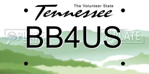 BB4US Tennessee License Plate