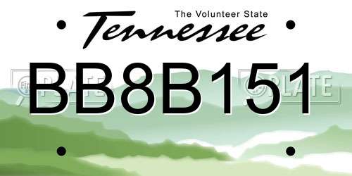 BB8B151 Tennessee License Plate