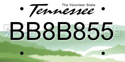 BB8B855 Tennessee License Plate