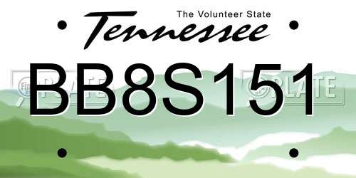 BB8S151 Tennessee License Plate