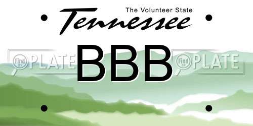 BBB Tennessee License Plate