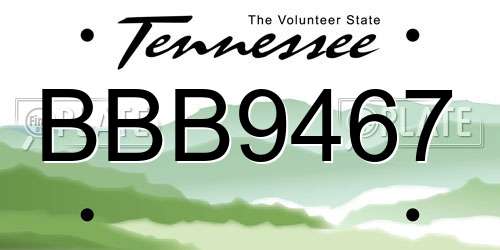 BBB9467 Tennessee License Plate