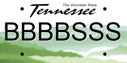 BBBBSSS Tennessee License Plate