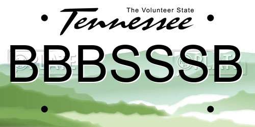 BBBSSSB Tennessee License Plate