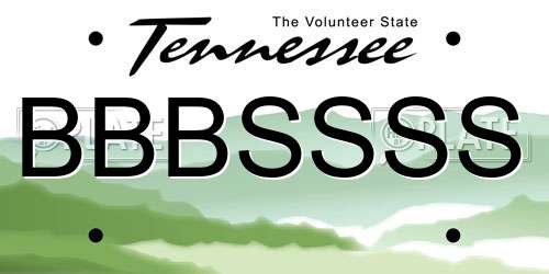 BBBSSSS Tennessee License Plate