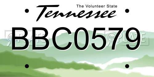 BBC0579 Tennessee License Plate