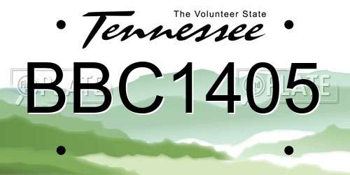 BBC1405 Tennessee License Plate