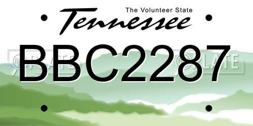 BBC2287 Tennessee License Plate