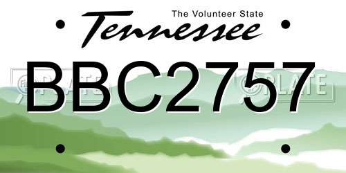 BBC2757 Tennessee License Plate