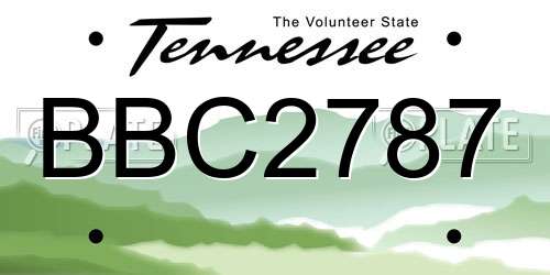 BBC2787 Tennessee License Plate