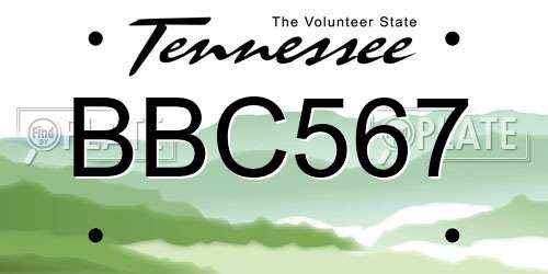 BBC567 Tennessee License Plate