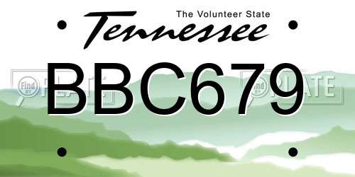 BBC679 Tennessee License Plate