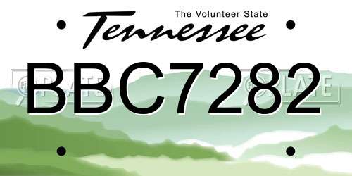 BBC7282 Tennessee License Plate