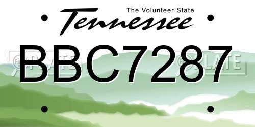 BBC7287 Tennessee License Plate