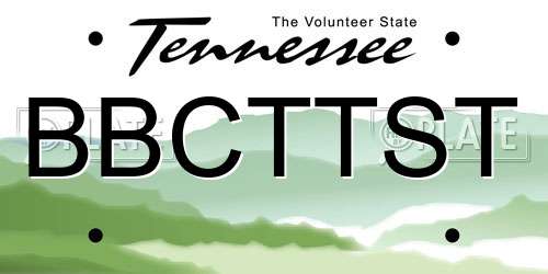 BBCTTST Tennessee License Plate