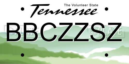 BBCZZSZ Tennessee License Plate