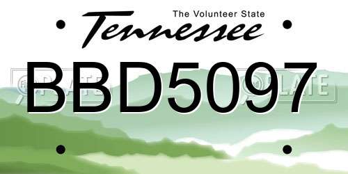 BBD5097 Tennessee License Plate