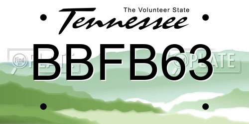 BBFB63 Tennessee License Plate