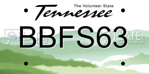 BBFS63 Tennessee License Plate