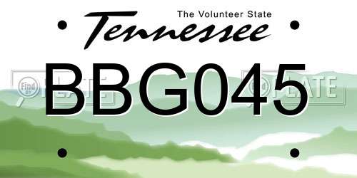 BBG045 Tennessee License Plate