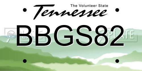 BBGS82 Tennessee License Plate