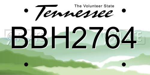 BBH2764 Tennessee License Plate