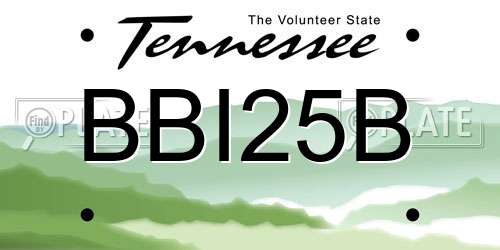 BBI25B Tennessee License Plate