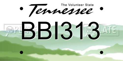 BBI313 Tennessee License Plate