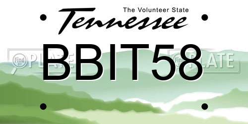 BBIT58 Tennessee License Plate
