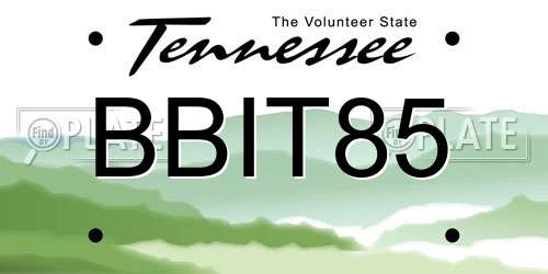 BBIT85 Tennessee License Plate