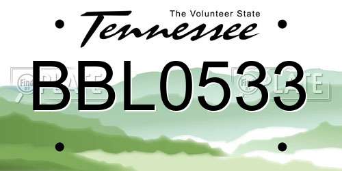 BBL0533 Tennessee License Plate