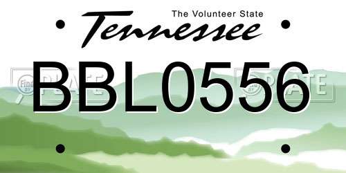 BBL0556 Tennessee License Plate
