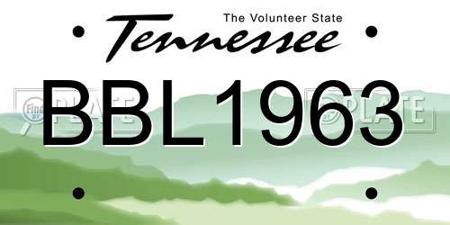 BBL1963 Tennessee License Plate