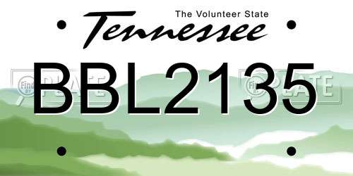BBL2135 Tennessee License Plate