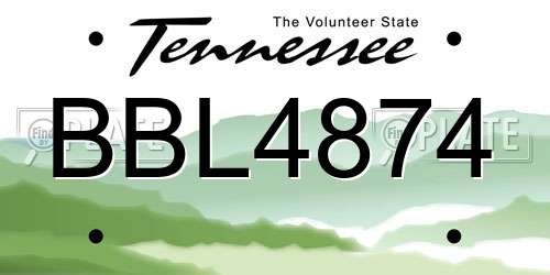BBL4874 Tennessee License Plate