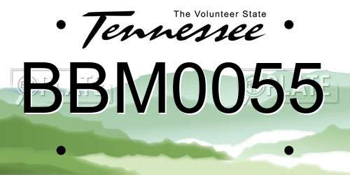 BBM0055 Tennessee License Plate