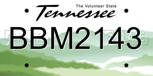 BBM2143 Tennessee License Plate