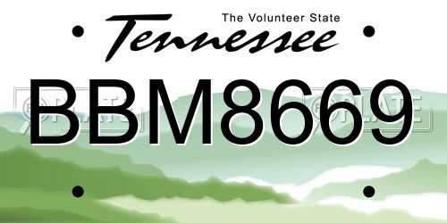 BBM8669 Tennessee License Plate