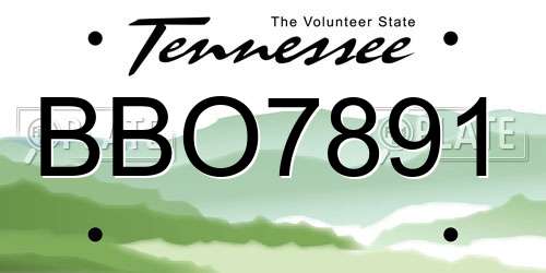 BBO7891 Tennessee License Plate