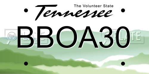 BBOA30 Tennessee License Plate