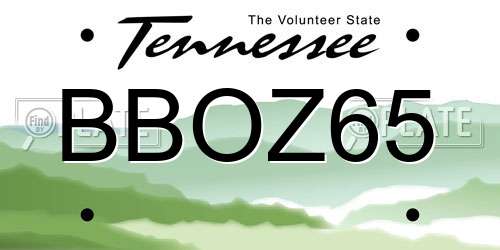 BBOZ65 Tennessee License Plate