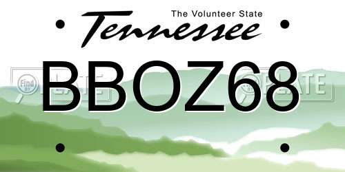 BBOZ68 Tennessee License Plate
