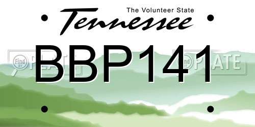 BBP141 Tennessee License Plate