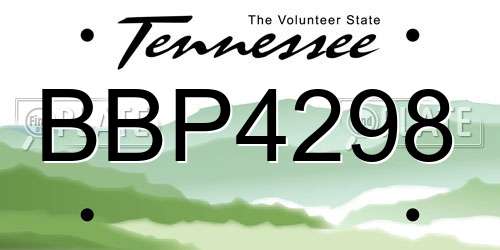 BBP4298 Tennessee License Plate