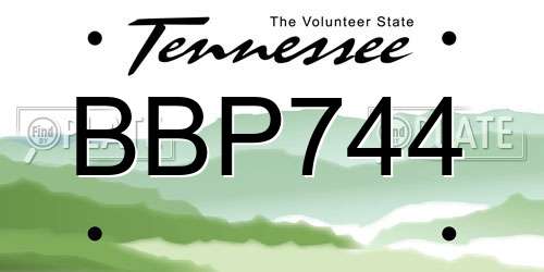 BBP744 Tennessee License Plate