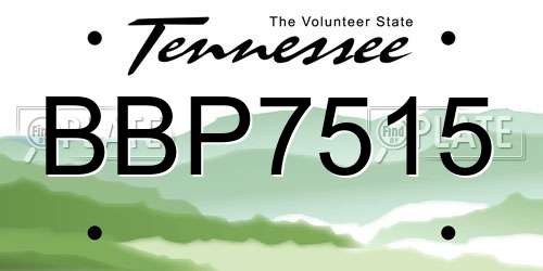 BBP7515 Tennessee License Plate